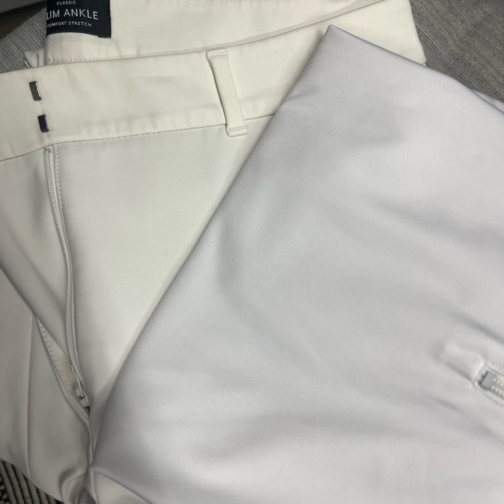 WHBM Ecru/White Comfort Stretch Classic Slim Ankle Pants Size 8 - Picture 11 of 11